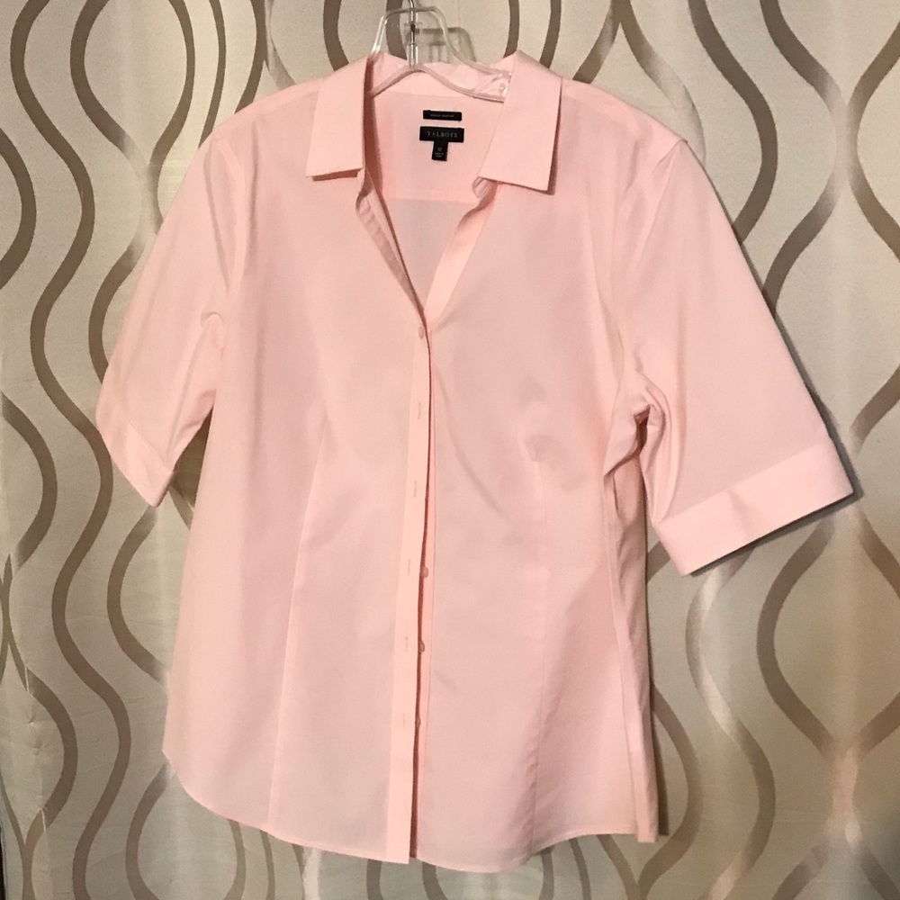 Talbots size 12 cotton blouse 98% cotton 2% spandex.
